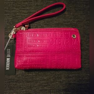 Steve Madden Red Embossed Wristlet